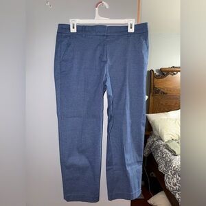 LOFT Textured Navy Trousers